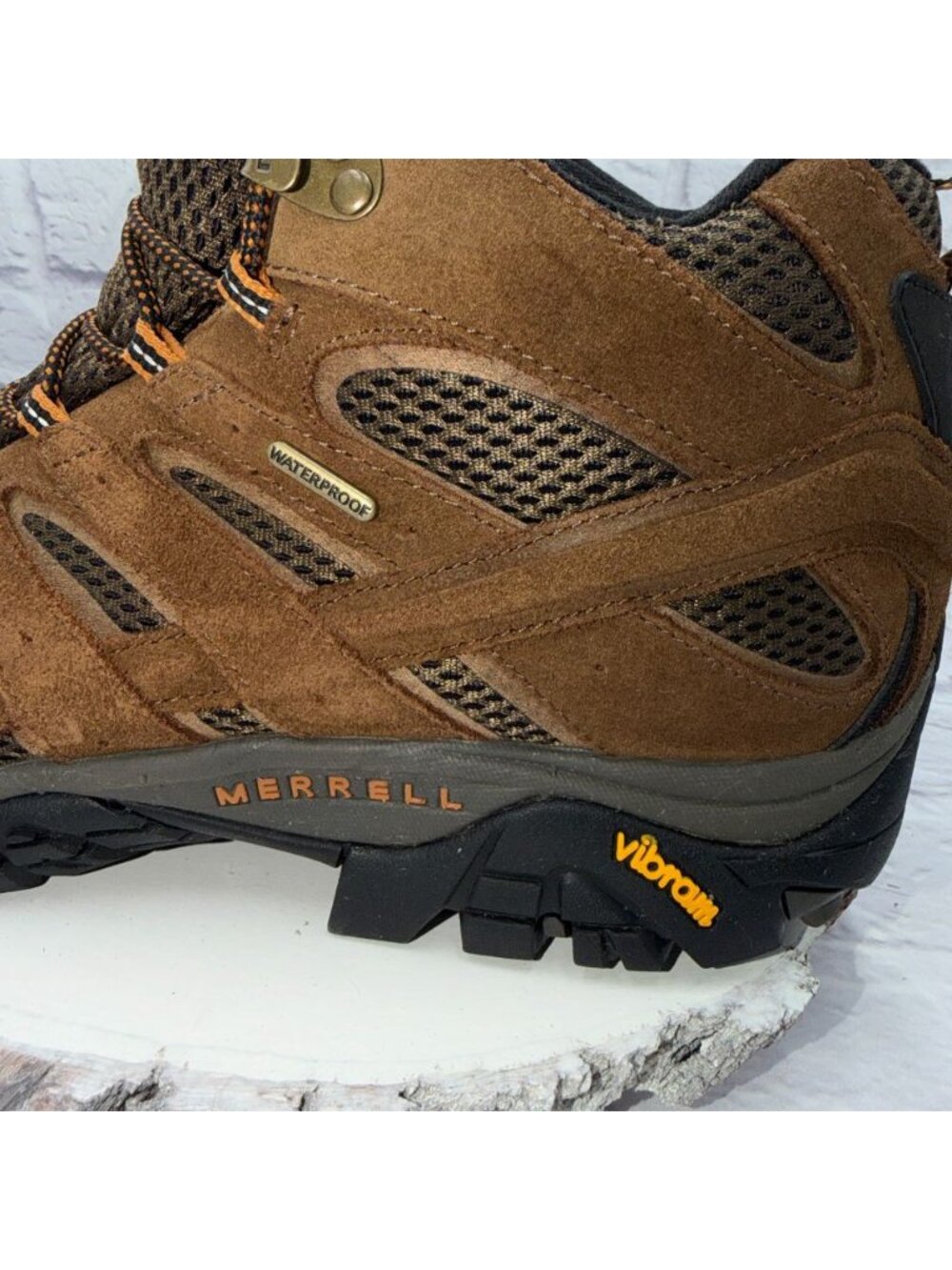 Merrell Mens Size 11 Moab 2 Mid Waterproof Hiking Boots Earth Brown J06051 - Picture 2 of 12